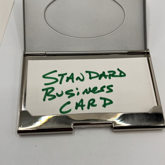 Versace Inspired Medusa Head Business Card Holder Silver Tone Metal - Picture 7 of 9